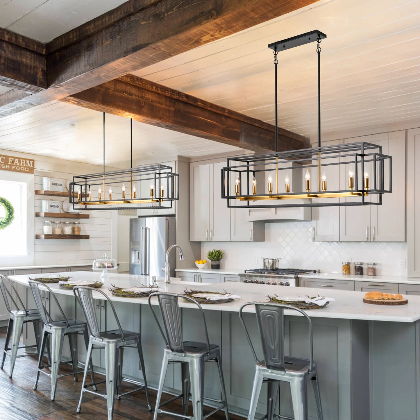 LovingC Retro Industrial Chandelier For Dining Room And Kitchen Island