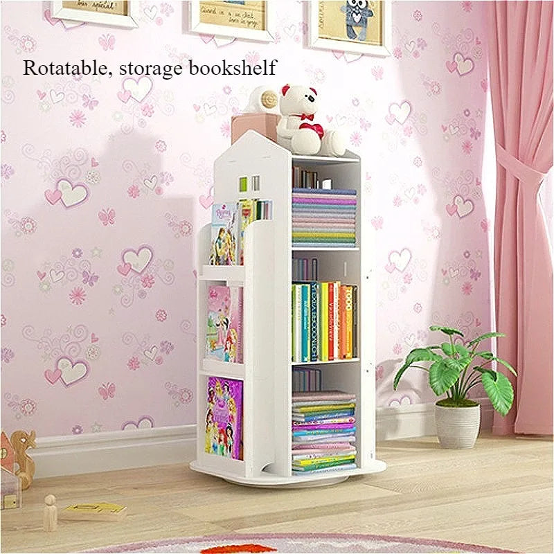 Cell 360 Rotating Kids Bookshelf With Toy Storage Organizer