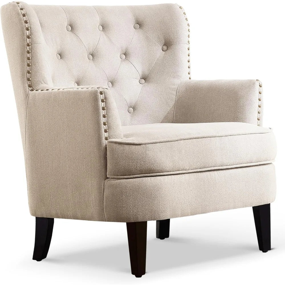 DAFIFY Harris Velvet Upholstered Club Chair Tufted Wingback