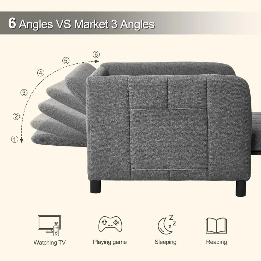 Yanying Sleeper Chair Convertible Sofa Bed 3 In 1 To 4 In 1