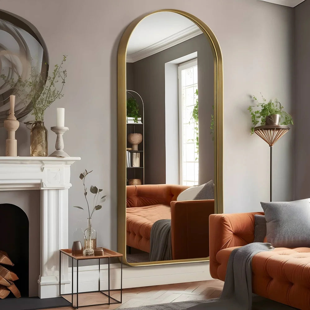 XMSJ Arched Full Length Shatterproof Floor Mirror High Definition