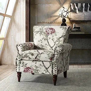 MKDK Modern Wingback Accent Chair Upholstered Armchair With Nailhead Trim