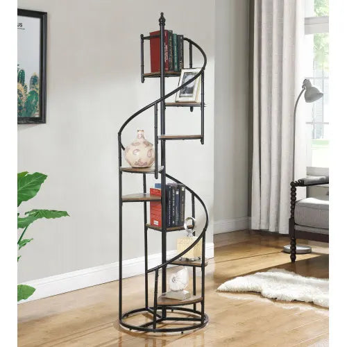 General Staircase Eight Rack Bookcase Spiral Steel Frame