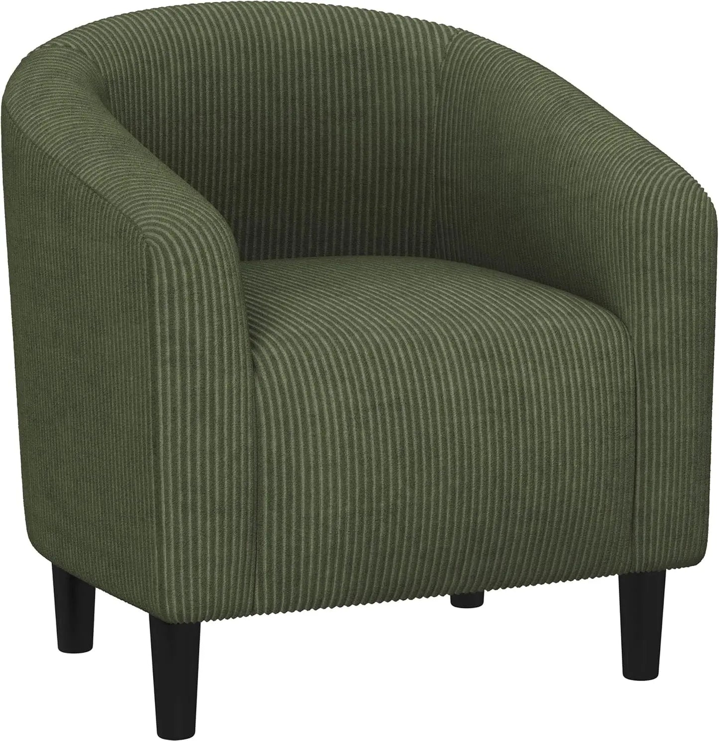 GUANGBAI Velvet Accent Barrel Chair With Armrest And Low Back