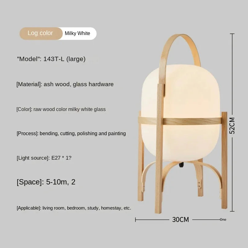 Wood Art LED Desk Lamp Modern Minimalist Bedside Light