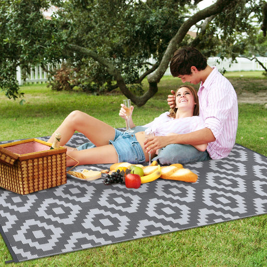 StudysetCN Outdoor Geometric Reversible Polypropylene Rug Waterproof Mat