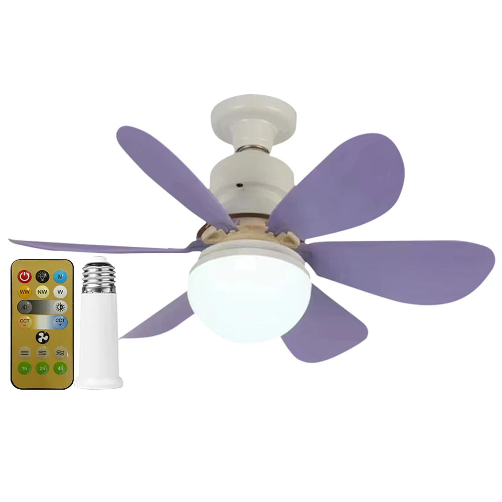 JOCESTYLE Ceiling Fan LED Lamp E27 Base Remote Control