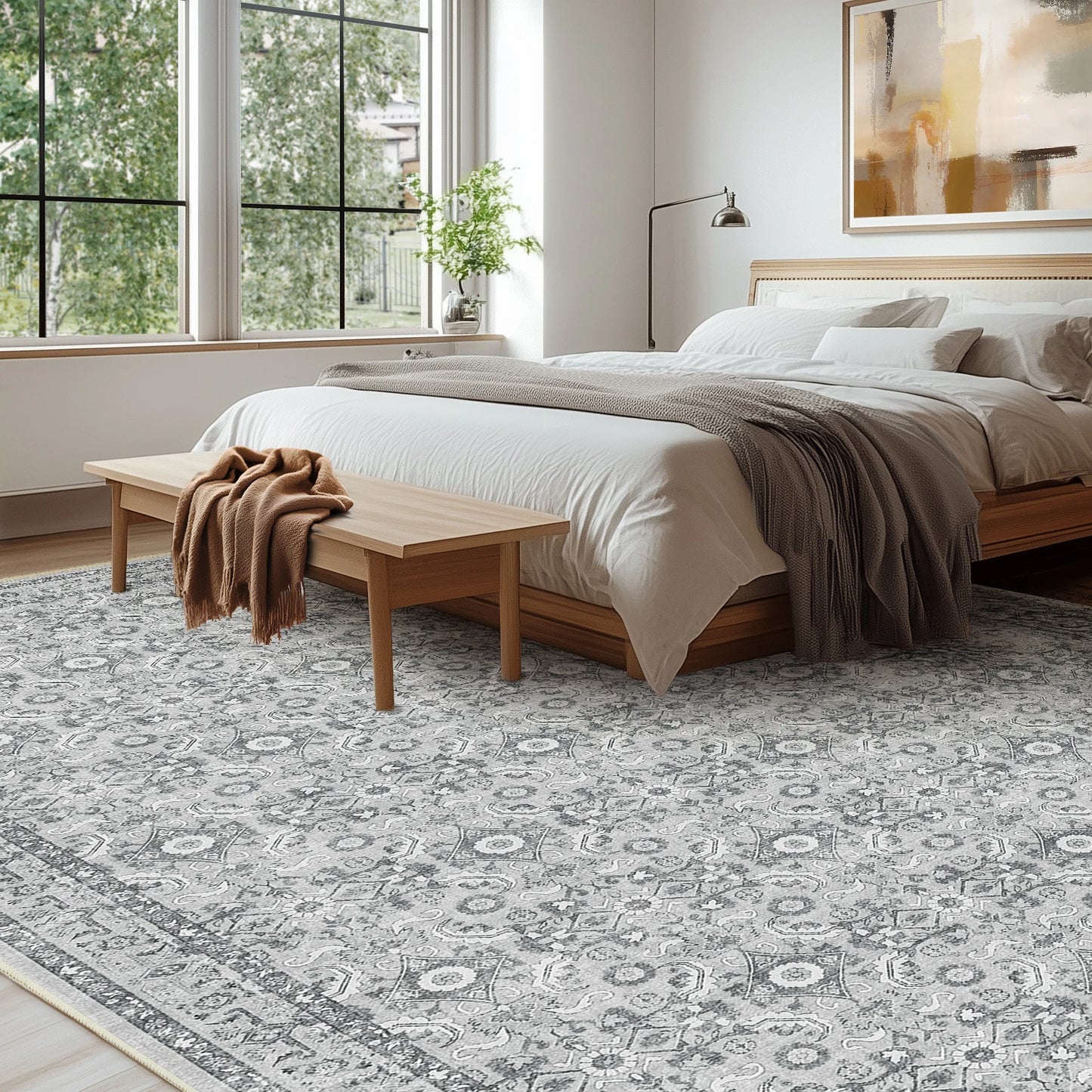 Persian Luxury Living Room Carpet 100 Percent Polyester Rug