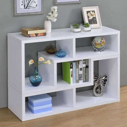 Nirvaer Convertible L Shape Bookcase Five Open Shelves