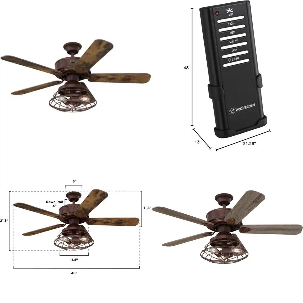 Barnett Barnwood LED Ceiling Fan Light Kit With Remote