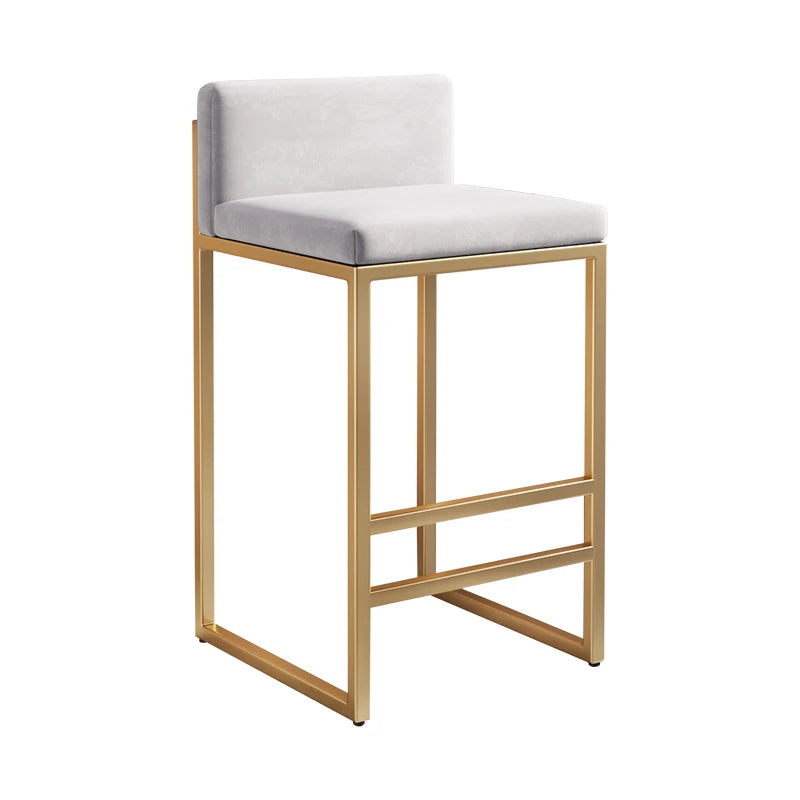 Modern Wrought Iron Counter Stool with Backrest