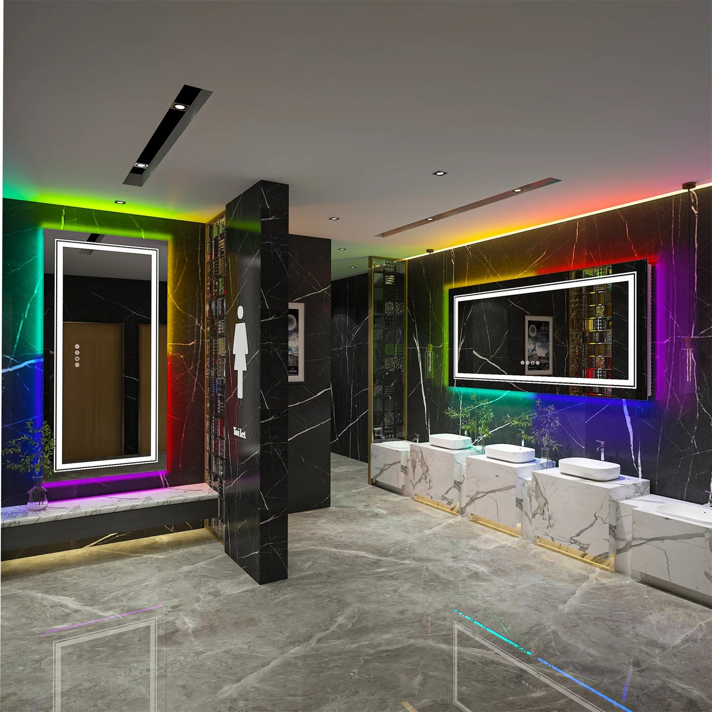 Wisfor LED Vanity Mirror RGB Backlit Anti Fog Dimmable