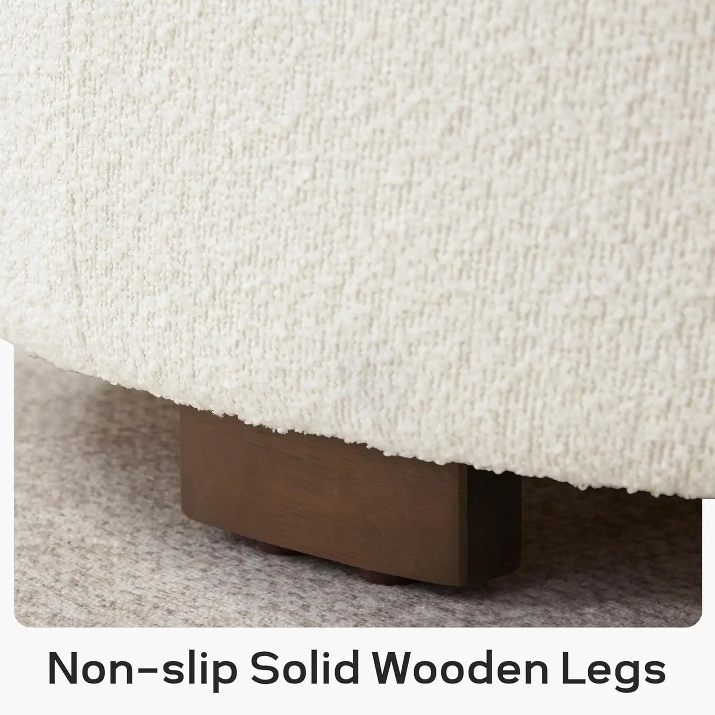 XMSJH Modern Round Storage Ottoman Coffee Table With Lid