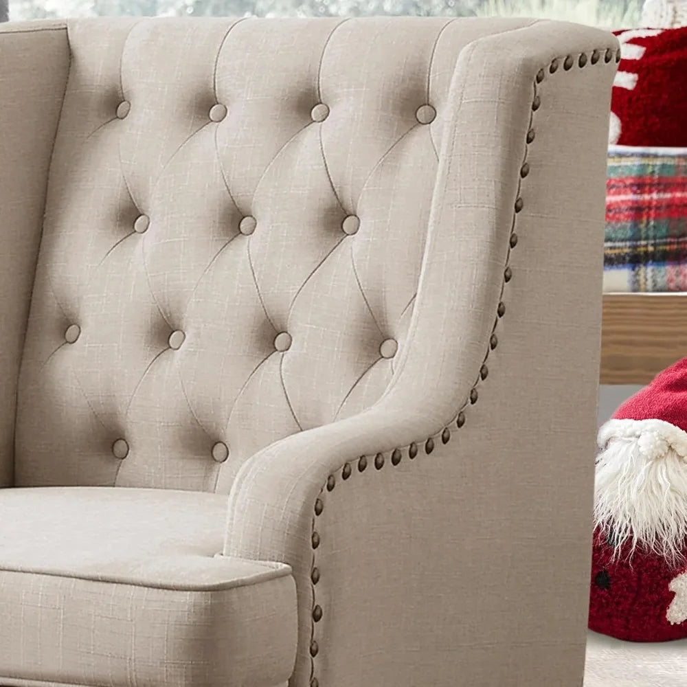 Dafify Modern Upholstered Wingback Armchair Reading Chair