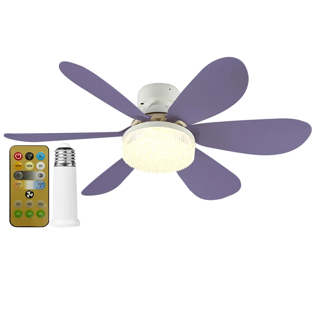 JOCESTYLE Ceiling Fan LED Lamp E27 Base Remote Control