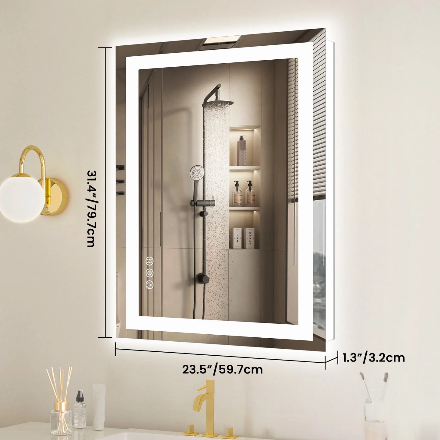 JHK LED Bathroom Vanity Mirror With Memory Function