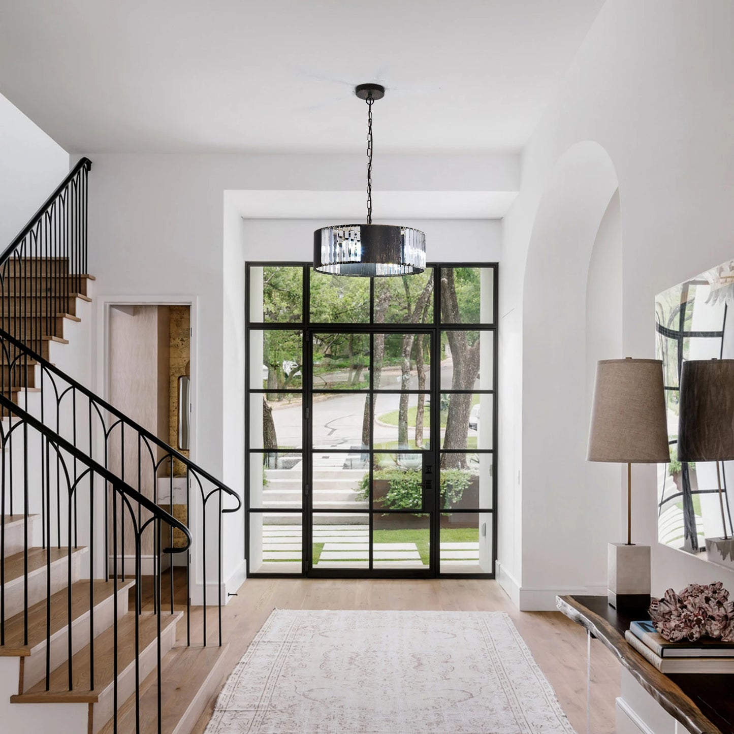 Vetrulus Modern Black Crystal Pendant Chandelier Light