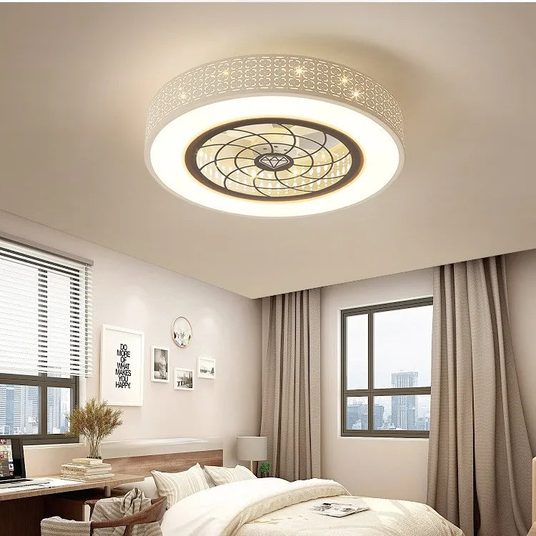 ONEYLTTC Ceiling Fan Lamp With LED Light And Remote Control