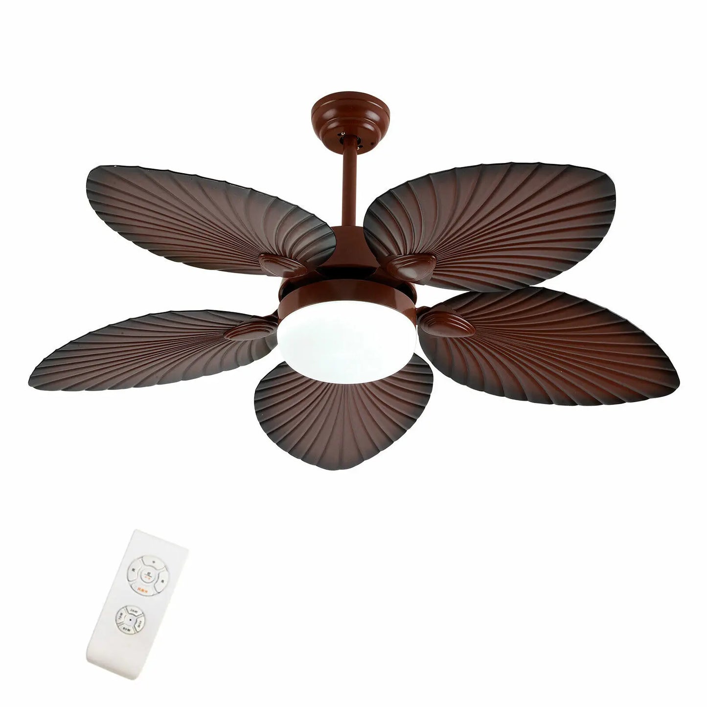Tropical Palm Leaf Ceiling Fan Light With Remote Control