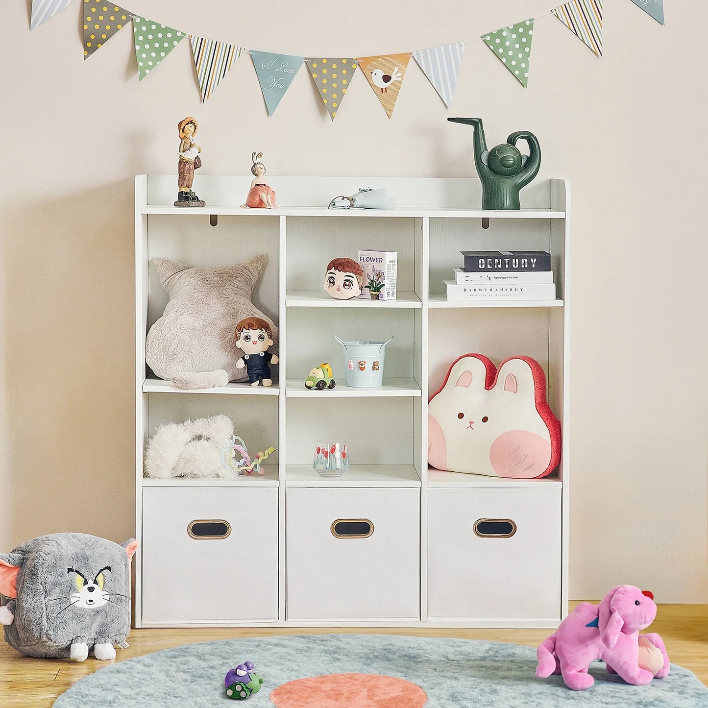 Finishes Wooden Cube Bookcase Organizer With Open Shelves