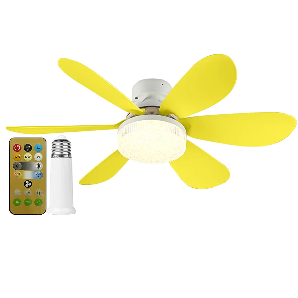 JOCESTYLE Ceiling Fan LED Lamp E27 Base Remote Control