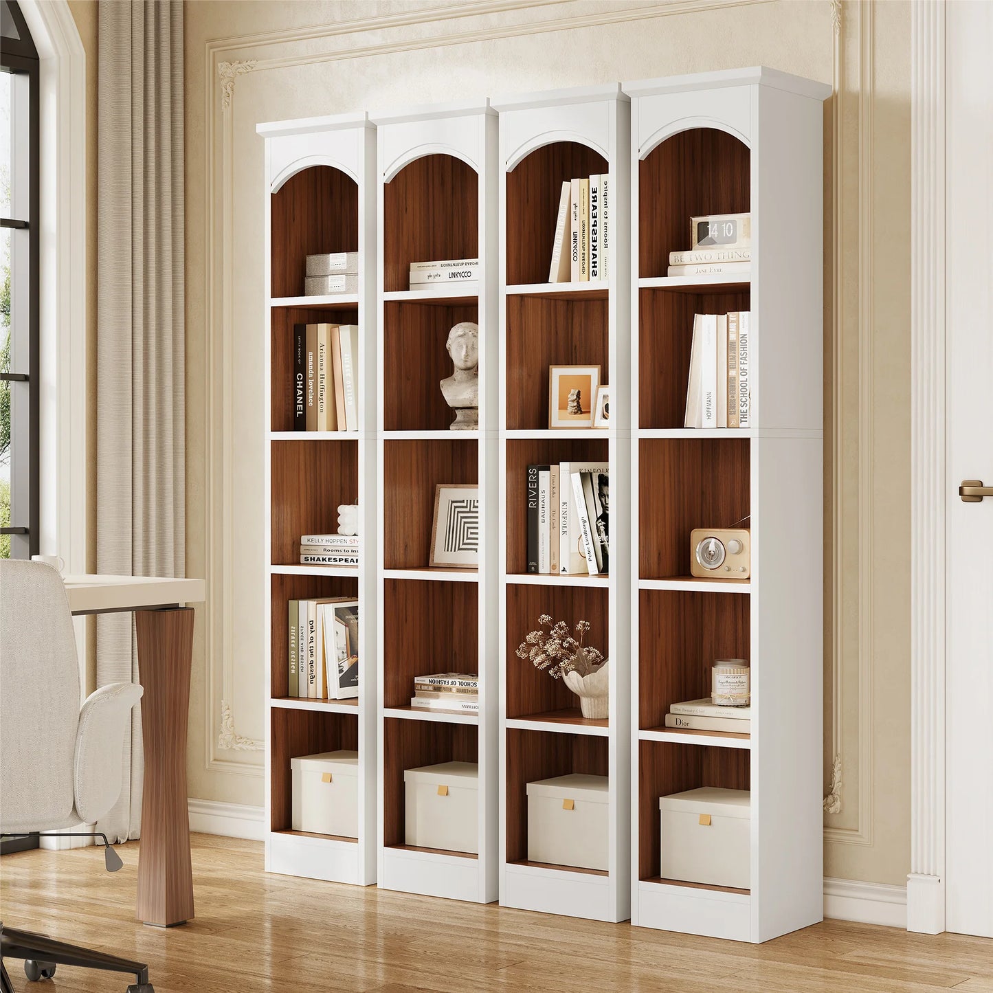 Tribesigns Modern Slim Five Tier Narrow Corner Bookshelf