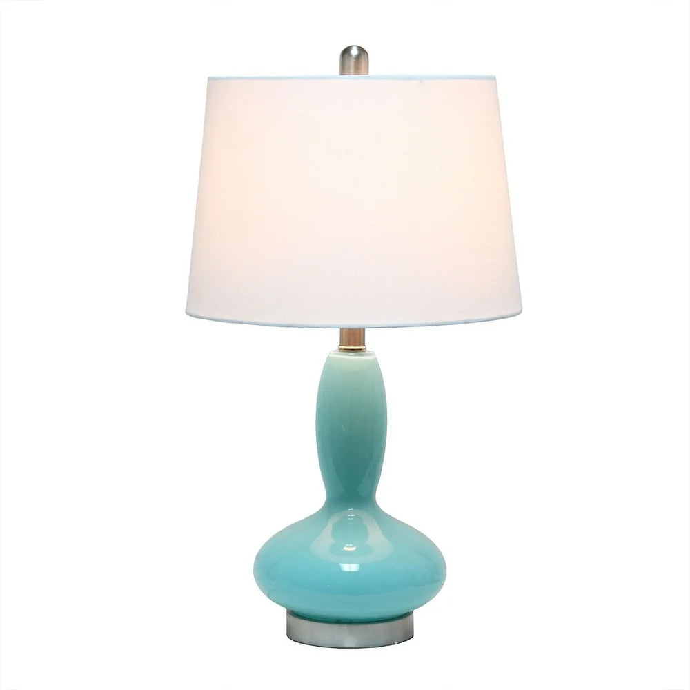 XMSJ Contemporary Glass Table Lamp With Fabric Shade
