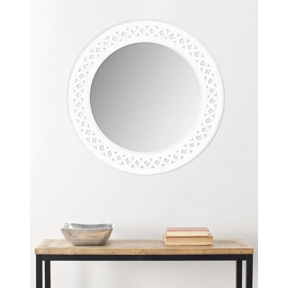 Dutrieux Braided Chain Wall Mirror Elegant Framed Glass Accent
