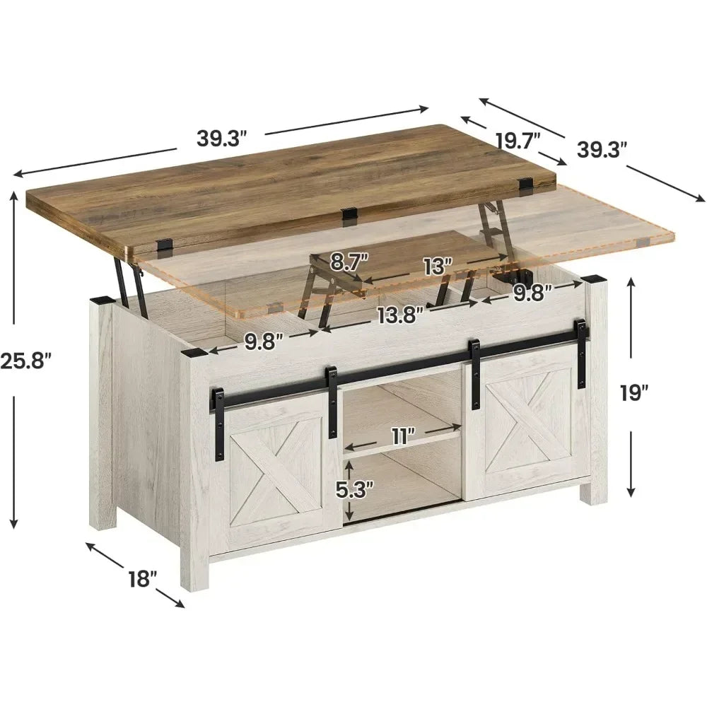 General Use Lift Top Coffee Table Hidden Compartment