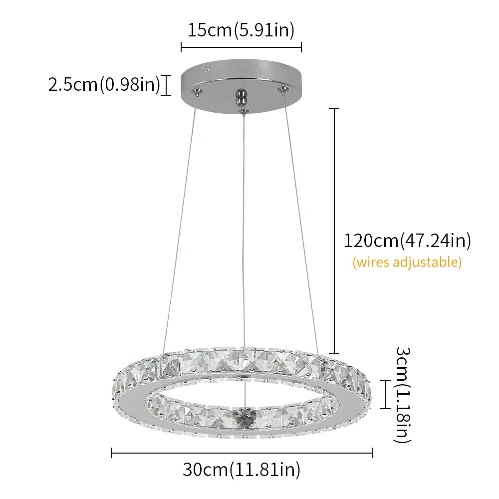 GreeLustr Luxury Crystal Pendant Light Dimmable Chandelier