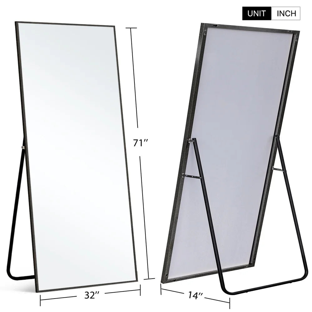 DUTRIEUX Full Length Aluminum Frame Shatterproof Floor and Wall Mirror