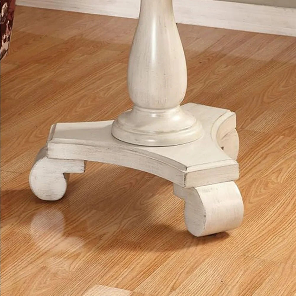 Round Wood Pedestal Side Table With Classic Design
