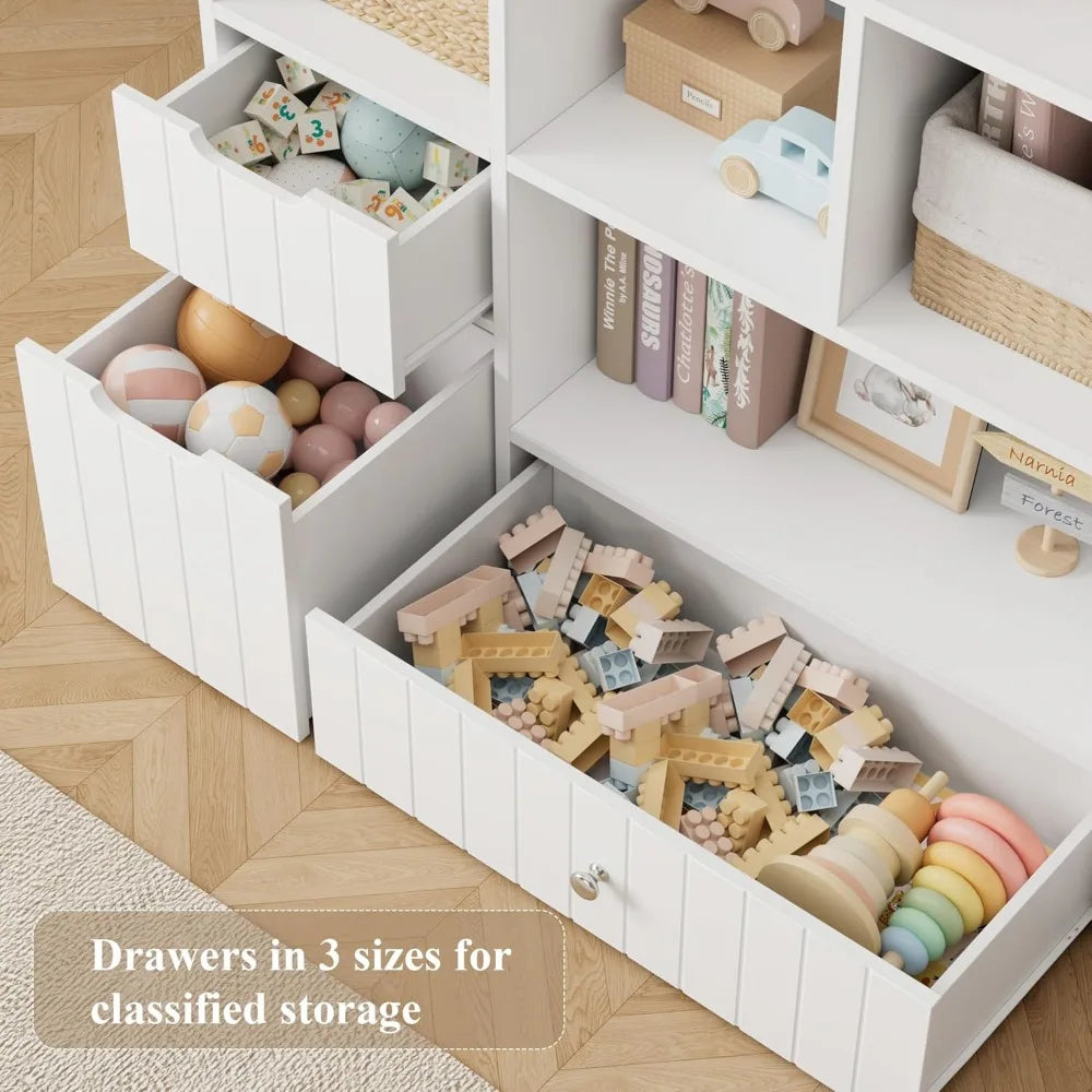 HORSTORS Kids Toy Storage Organizer With Removable Bins