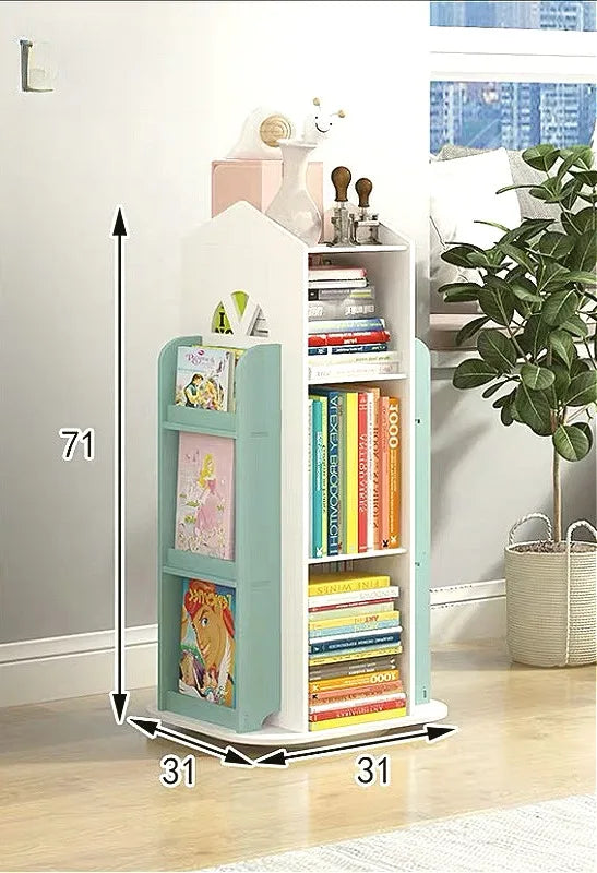 Cell 360 Rotating Kids Bookshelf With Toy Storage Organizer