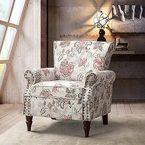 MKDK Modern Wingback Accent Chair Upholstered Armchair With Nailhead Trim