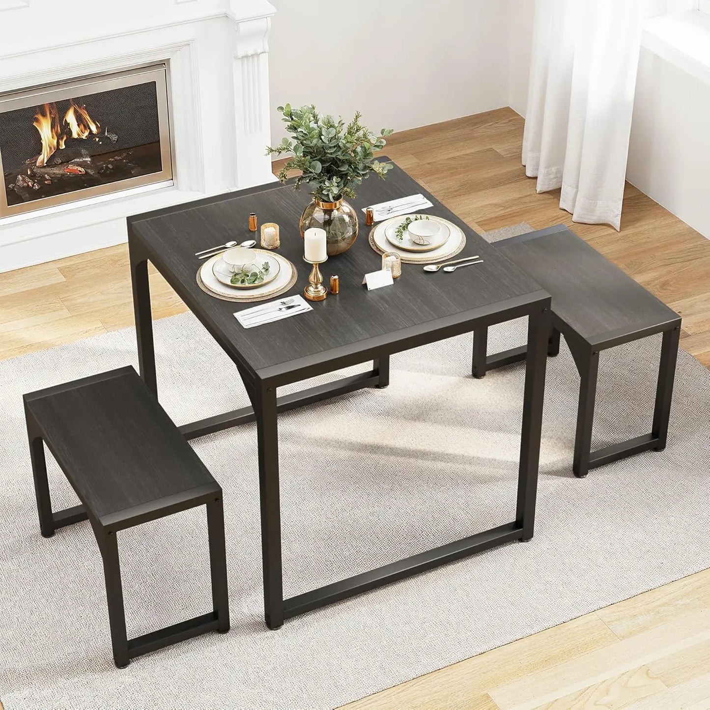 Hign-concerned Dining Table Set For 4 With Benches