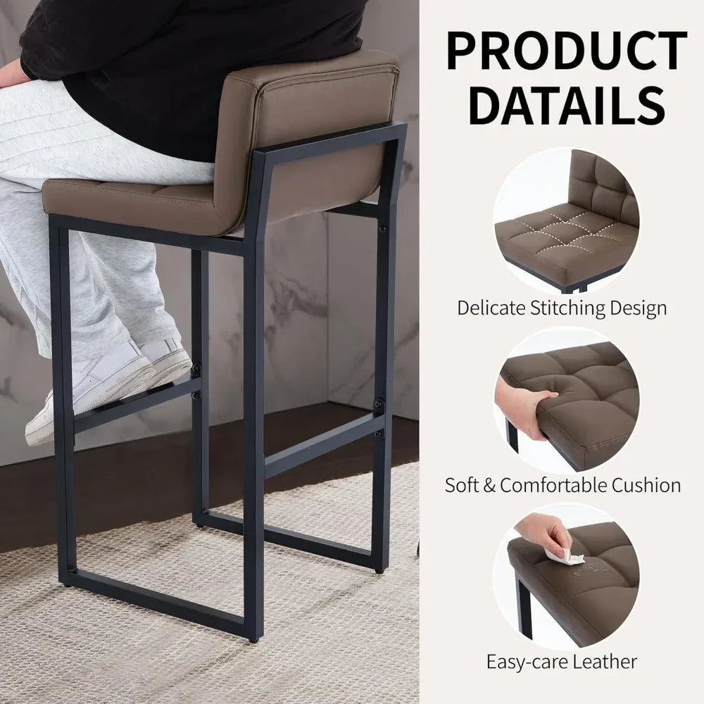 Neet Designs Bar Stools Upholstered Leather Counter Height
