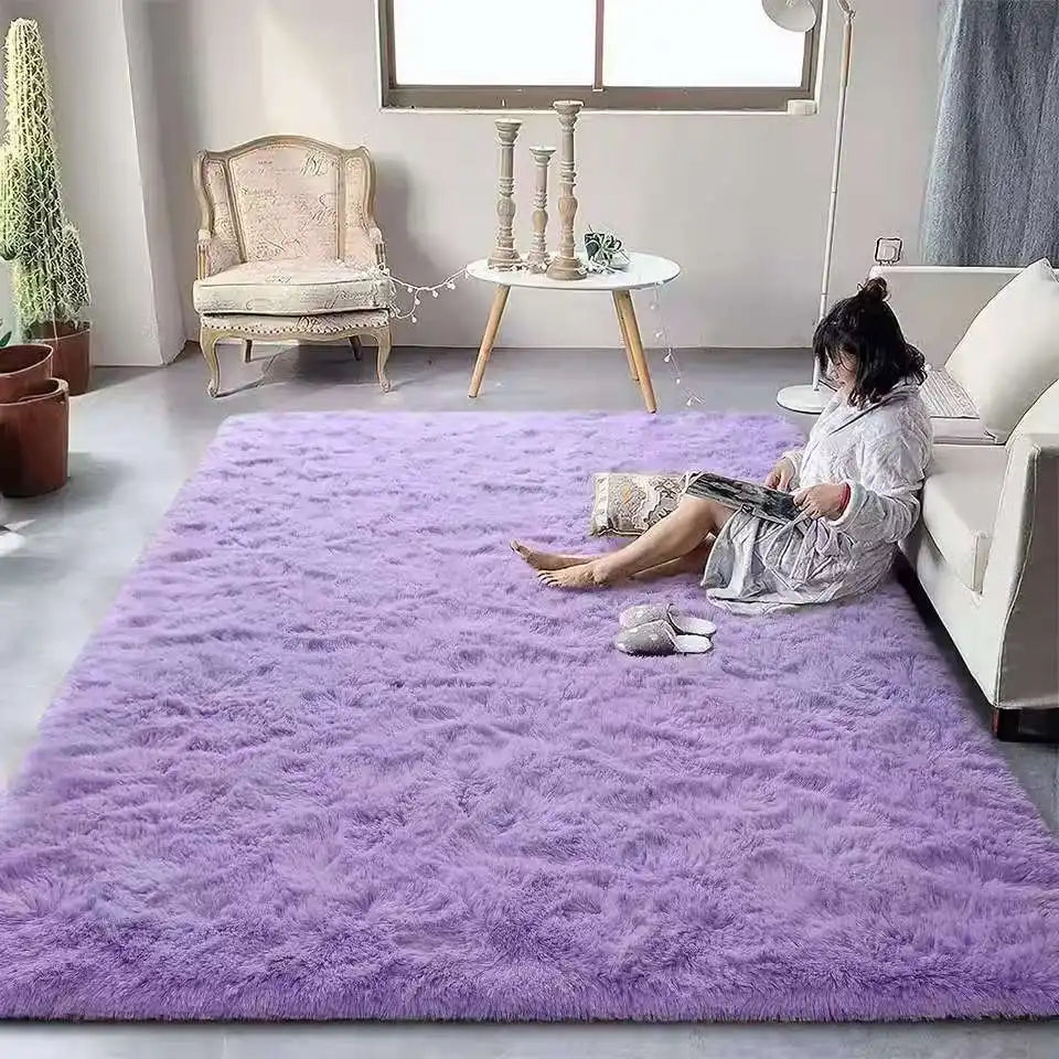 VIKAMA Tie Dyed Fluffy Plush Carpet For Living Room