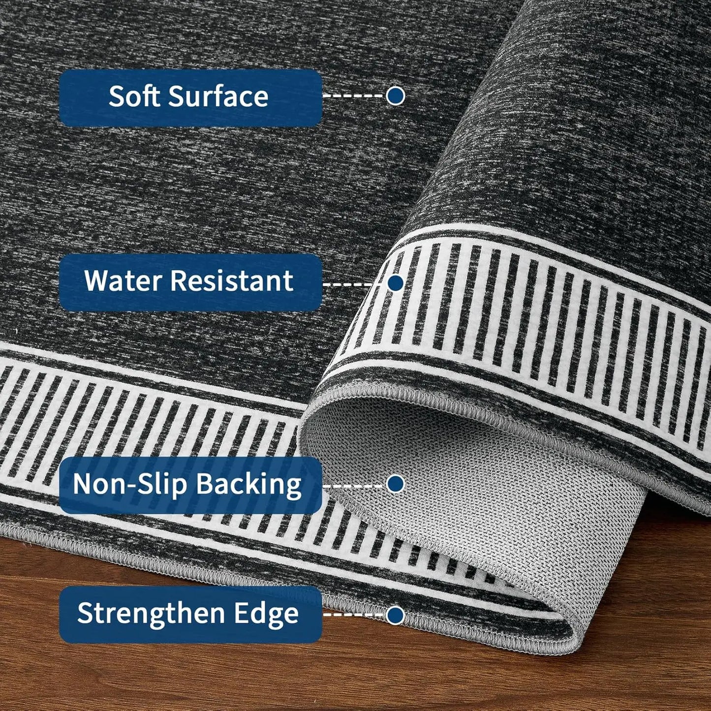 HiMISS Geometric Area Rug for Living Room and Home Office