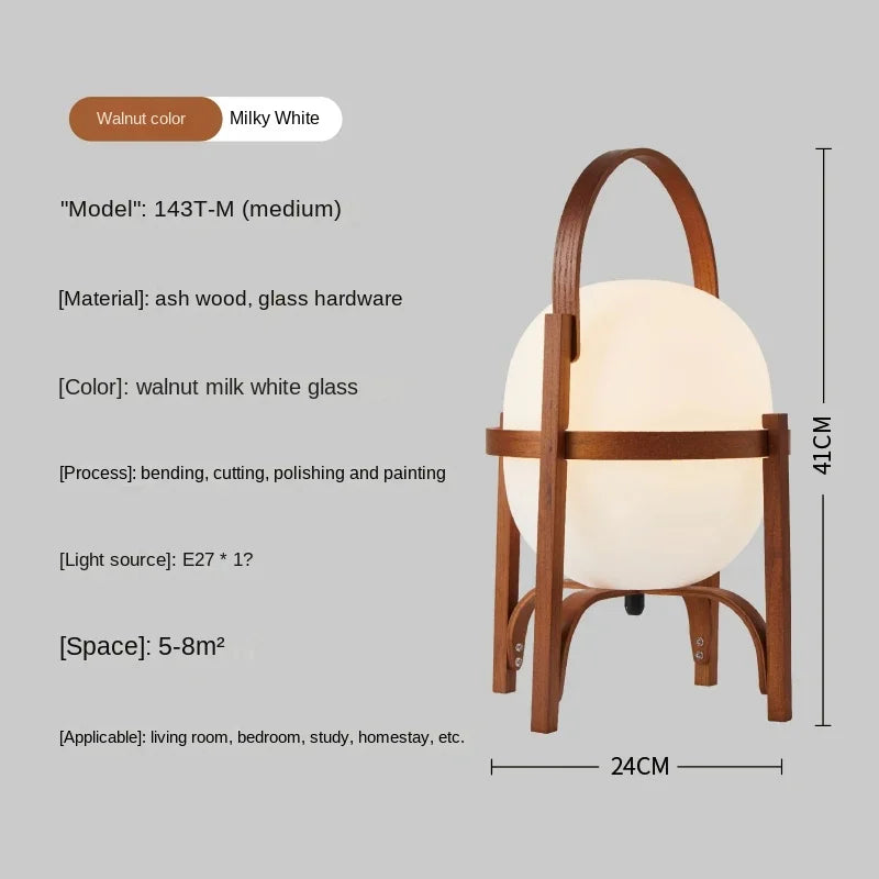 Wood Art LED Desk Lamp Modern Minimalist Bedside Light