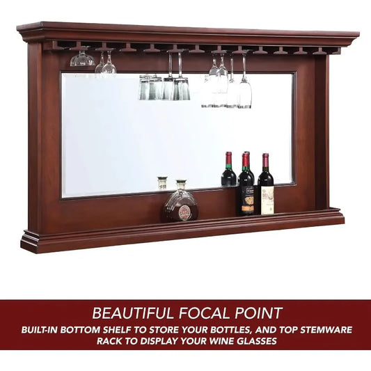 Seville Back Bar Framed Mirror Hardwood