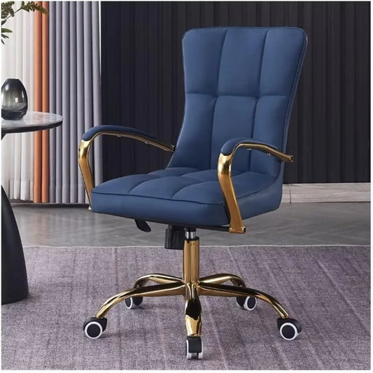 Ergonomic Adjustable Swivel Office Chair With Leather Armrests