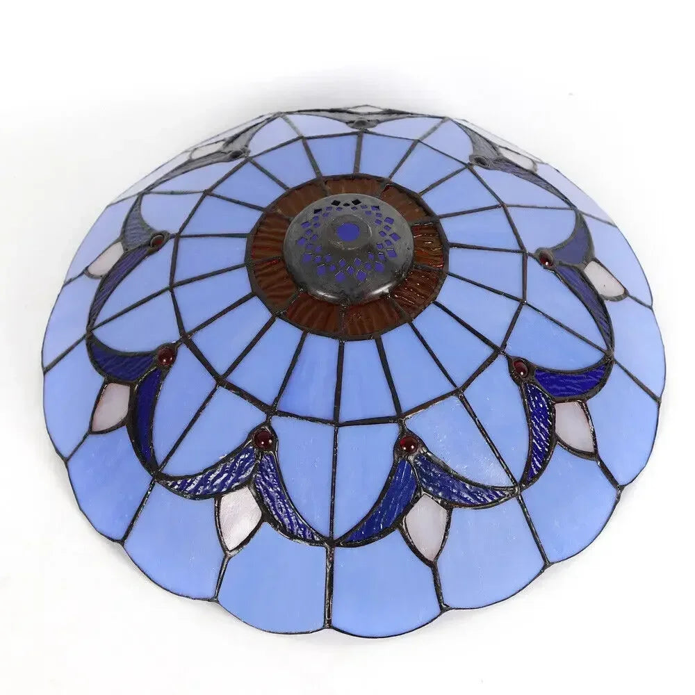 Tiffany Style Stained Glass Flushmount Vintage Ceiling Lamp