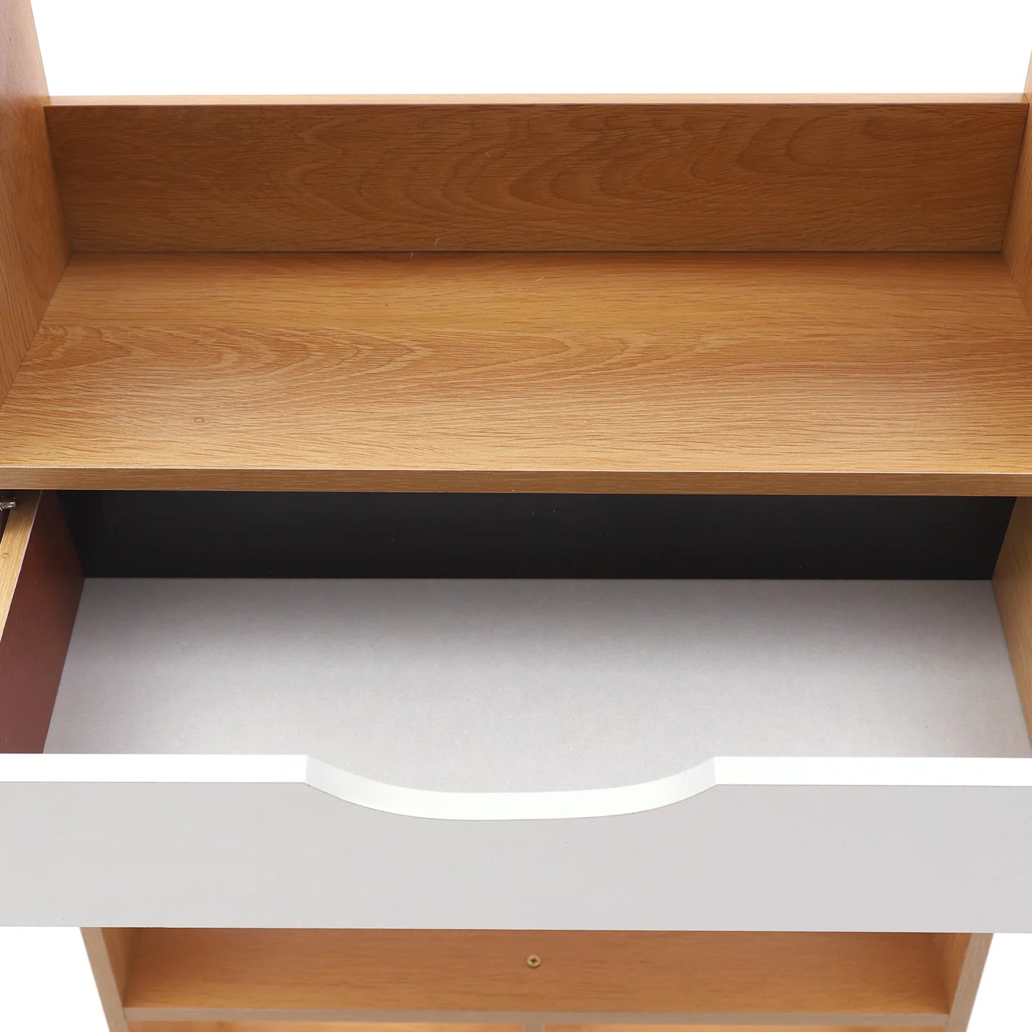 CNCEST Storage Cabinet Bookcase Organizer With Drawer MDF