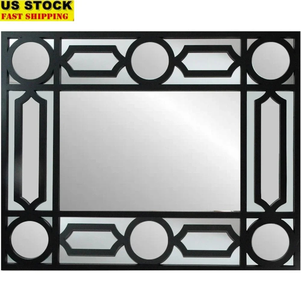 Geometric Framed Wall Mirror With Hanging Hardware