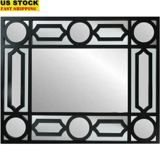 Geometric Framed Wall Mirror With Hanging Hardware