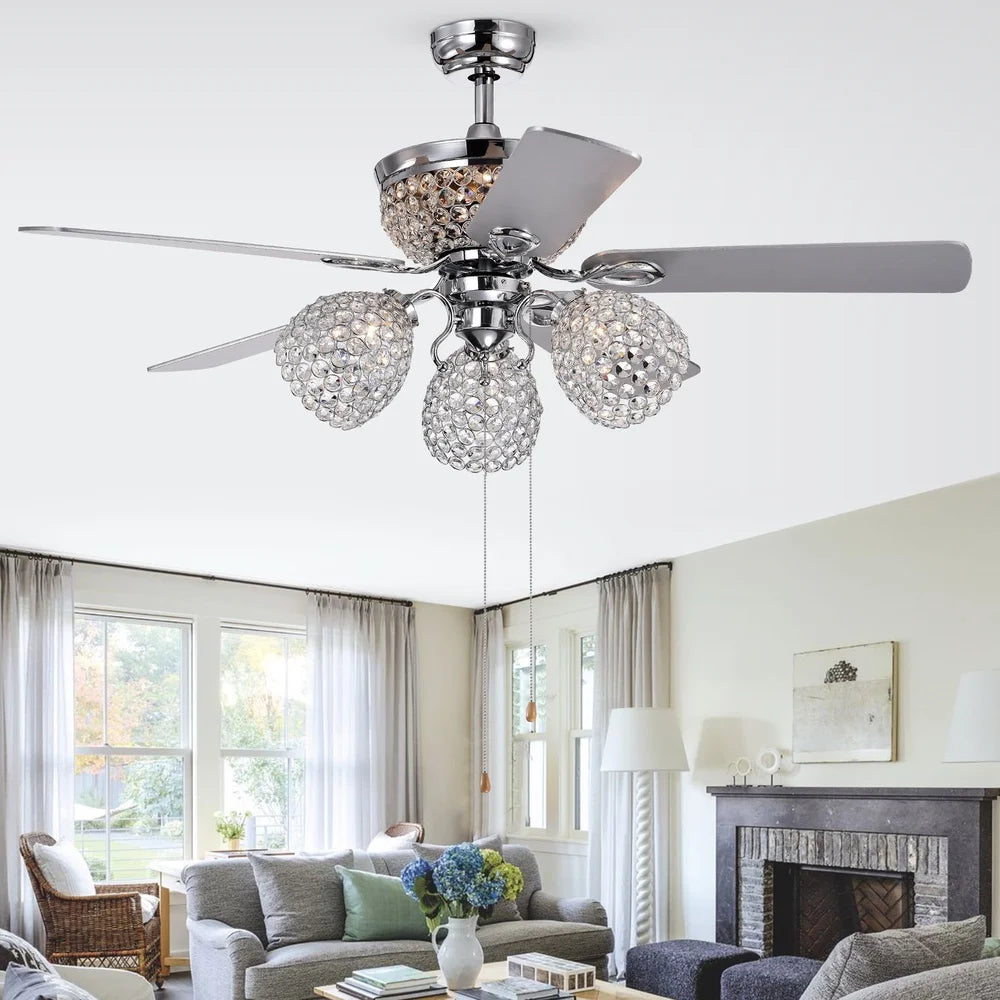 XMSJ Crystal Lighted Ceiling Fan With Remote Control