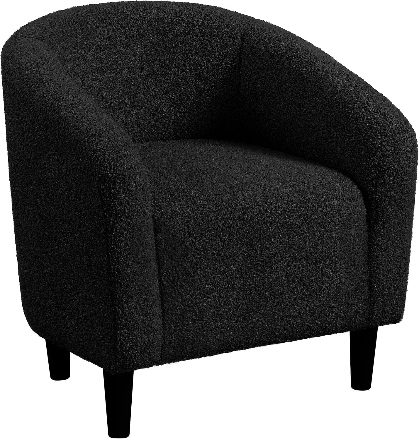GUANGBAI Velvet Accent Barrel Chair With Armrest And Low Back