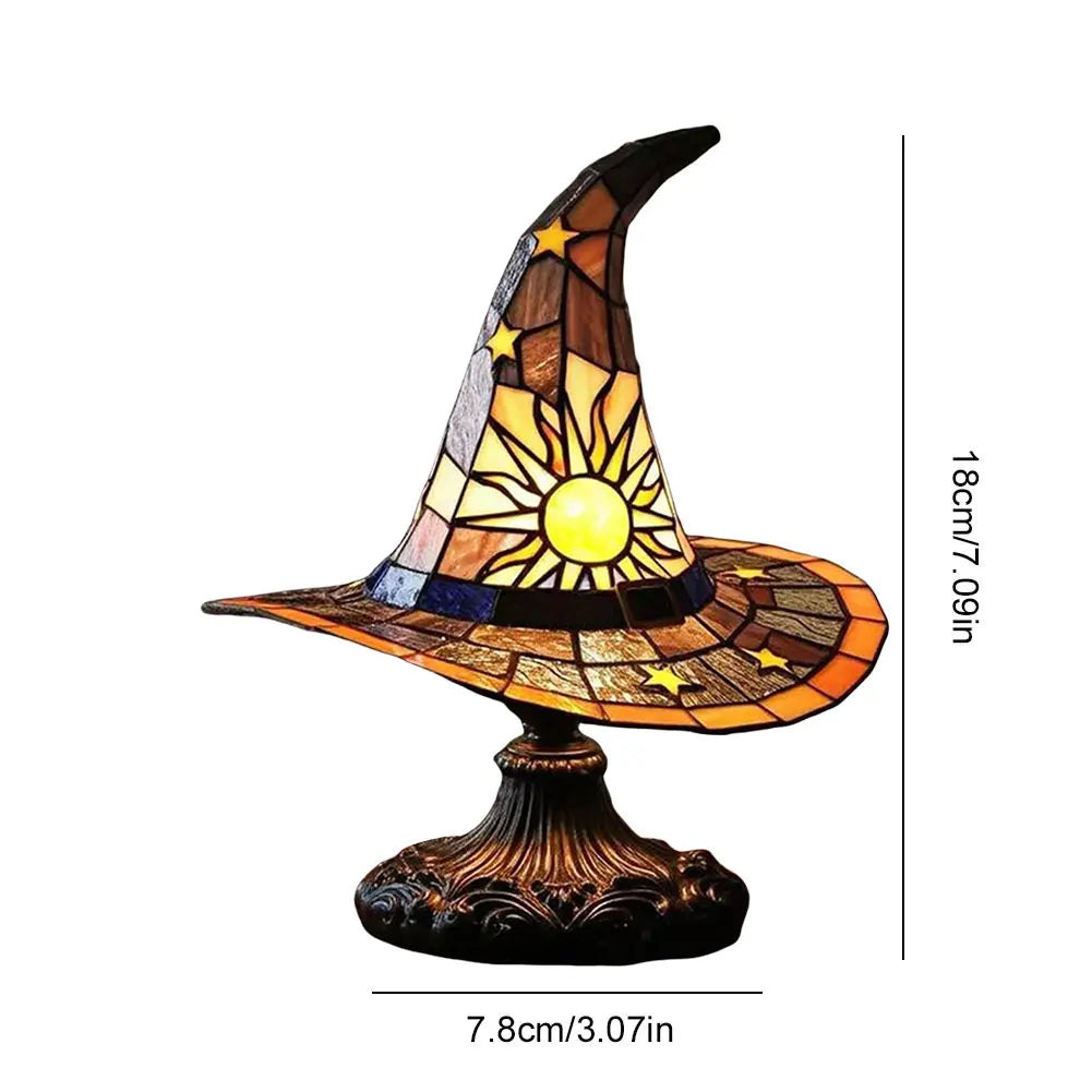 Witch Hat LED Table Lamp Night Light Resin Ornament