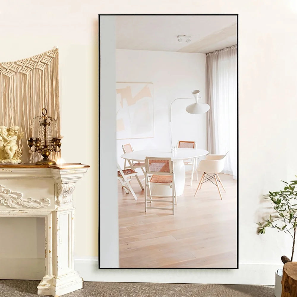 DUTRIEUX Full Length Aluminum Frame Shatterproof Floor and Wall Mirror
